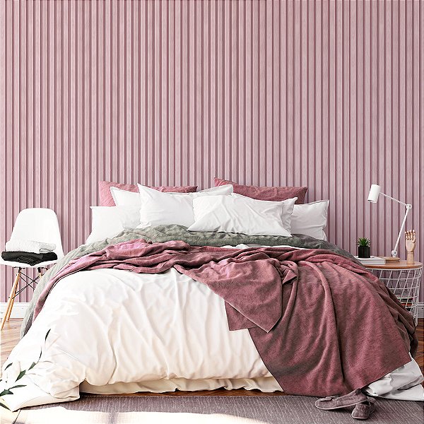 Papel de Parede Personalizado Madeira Ridapa Rosa