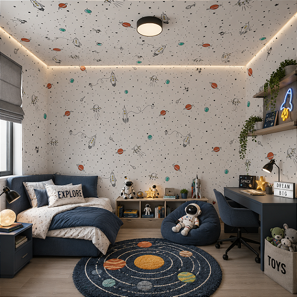 Papel de Parede Infantil Personalizado Non Woven Espaço Infantil