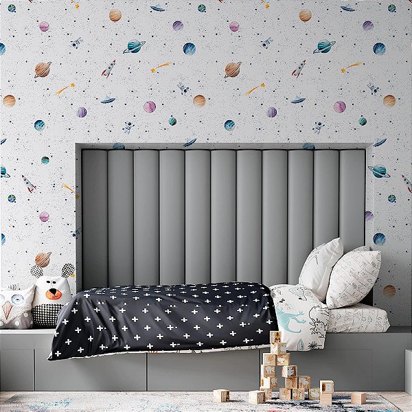 Papel de Parede Infantil Personalizado Non Woven Galáxia Clean