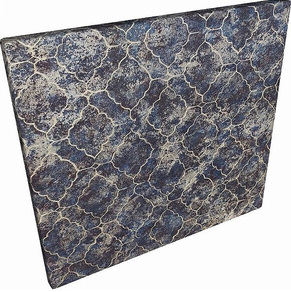 Papel de Parede Vinílico Arabesco Importado Azul com Dourado - Rolo de 10 metros FN05
