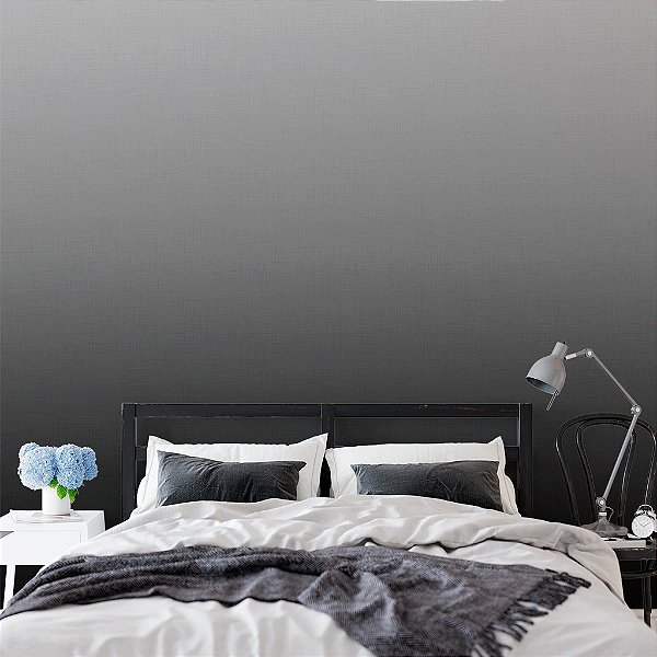 Papel de Parede Personalizado Sob Medida Non Woven Degradê Preto Lavável