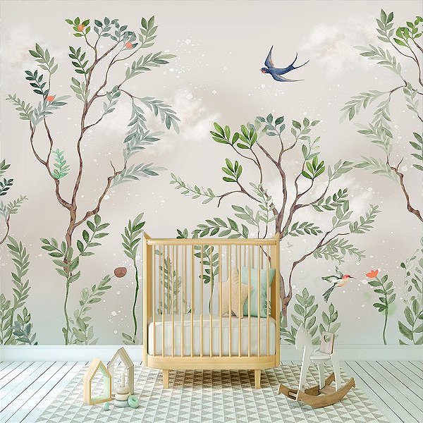 Papel de Parede Personalizado Infantil  Jardim Encantado