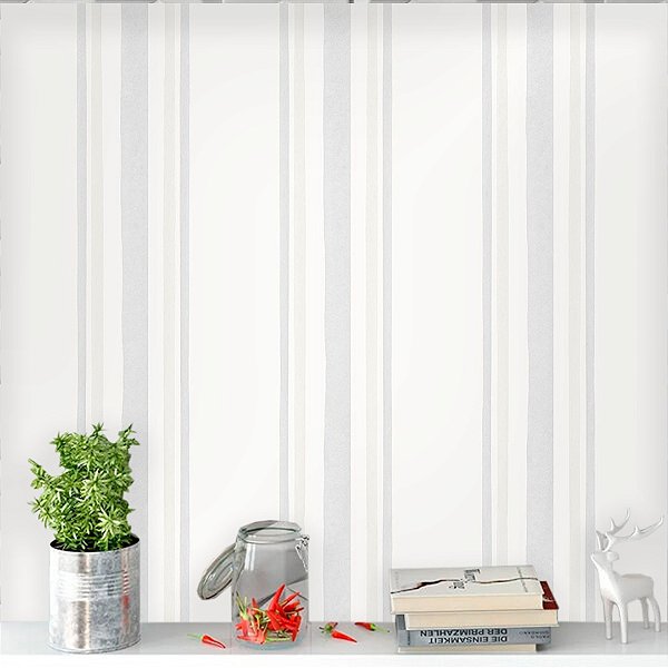 Papel de Parede Personalizado Listras Cinza