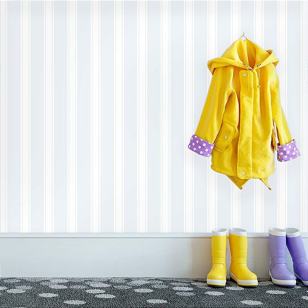 Papel de Parede Quarto Personalizado Infantil - Listras Azuis