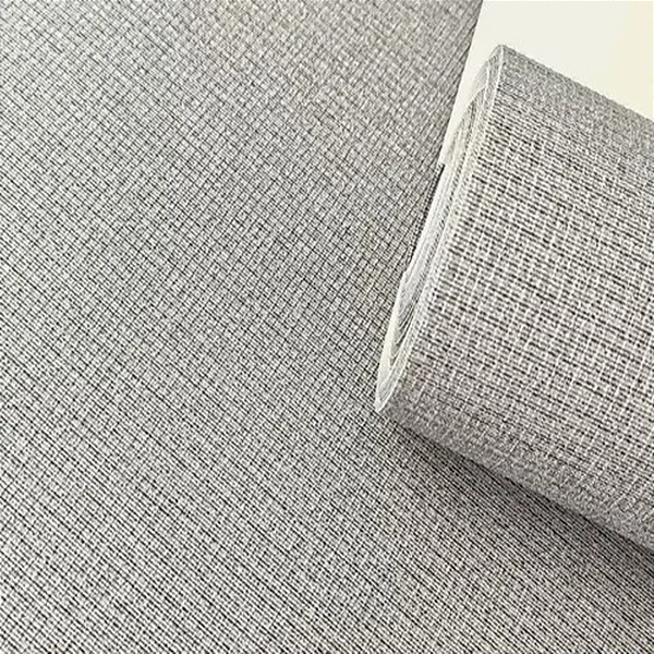 Papel de Parede  Importado Linho Textura Vinílico  - Gianduia - Cinza com Marrom  - Rolo de 10 metros  FN47