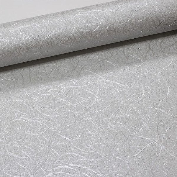 Papel De Parede Relevo Vinílico Importado Lavável Abstrato Cinza - PDL0207 Rolo 9,5MT