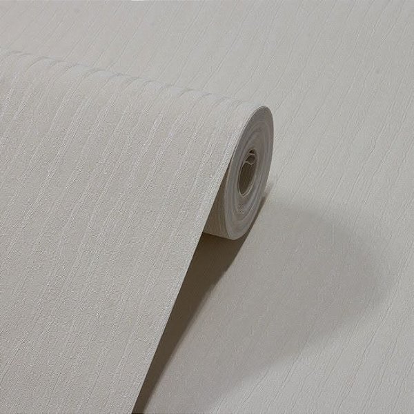 Papel De Parede Relevo Vinílico Importado Lavável Texturizado Creme PDL1002 Rolo 9,5MT