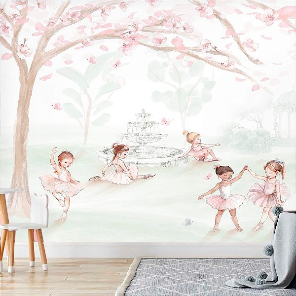 Papel de Parede Infantil Personalizado Bailarinas