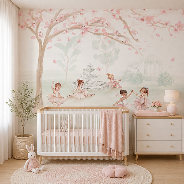 Papel de Parede Personalizado Quarto Infantil Bailarinas