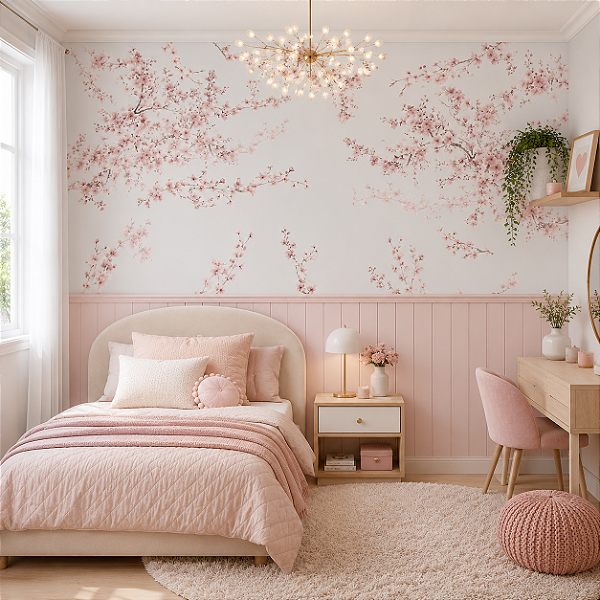 Papel de Parede Personalizado Infantil ou Adulto para Quarto Cerejeiras
