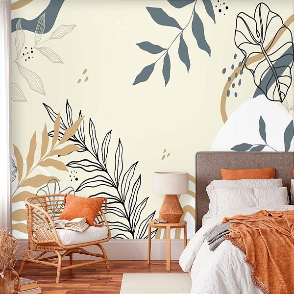Papel de Parede  Personalizado Abstrado Folhagem