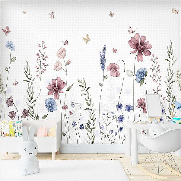 Papel de Parede Personalizado Quarto Infantil Jardim Mágico