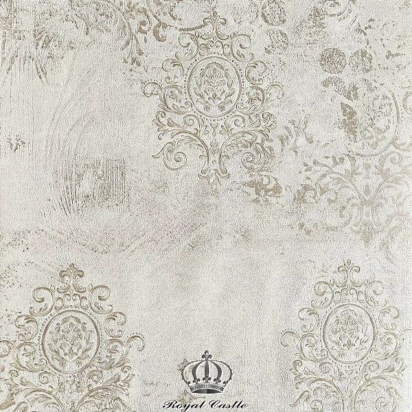 Papel De Parede Arabesco Importado Vinílico Lavável Luxo MV43 Dourado Rolo 10 MT