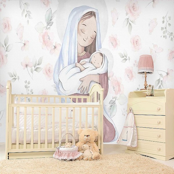 Papel de Parede Personalizado Quarto Infantil - Menino Jesus