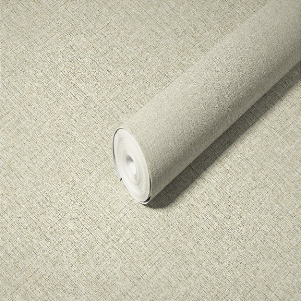 Papel de Parede Importado Textura Linho Fundo Envelhecido com Trama em Cinza Vinílico VT17 - Rolo de 10 metros