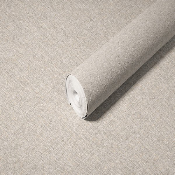 Papel de Parede Importado Textura Linho Fundo Envelhecido com Trama em Prata Vinílico VT19 - Rolo de 10 metros