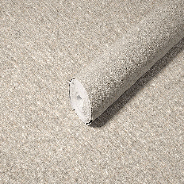 Papel de Parede Importado Textura Linho com Trama em Dourado Claro Vinílico VT20 - Rolo de 10 metros