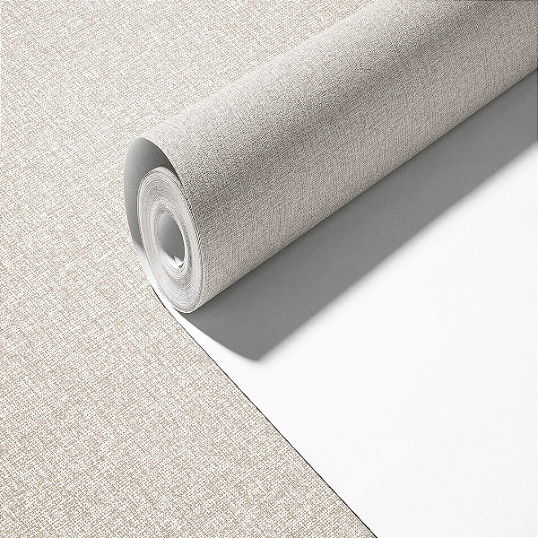 Papel de Parede Importado Textura Linho Marrom/Nude Vinílico VT24 - Rolo de 10 metros