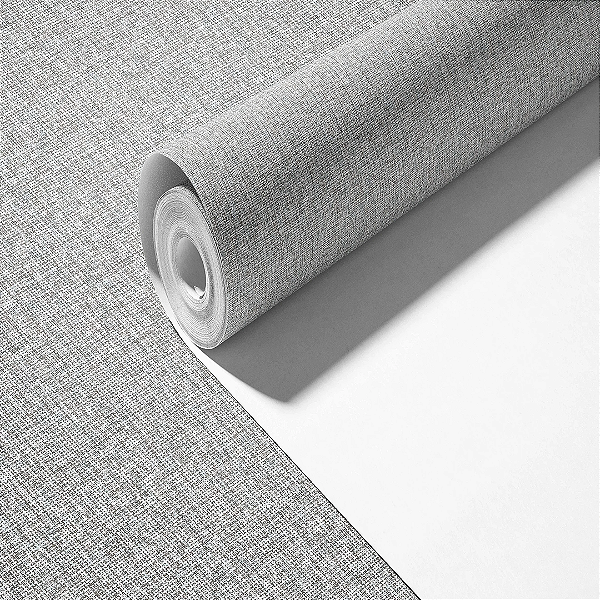 Papel de Parede Importado Textura Linho Cinza Escuro Vinílico VT25 - Rolo de 10 metros