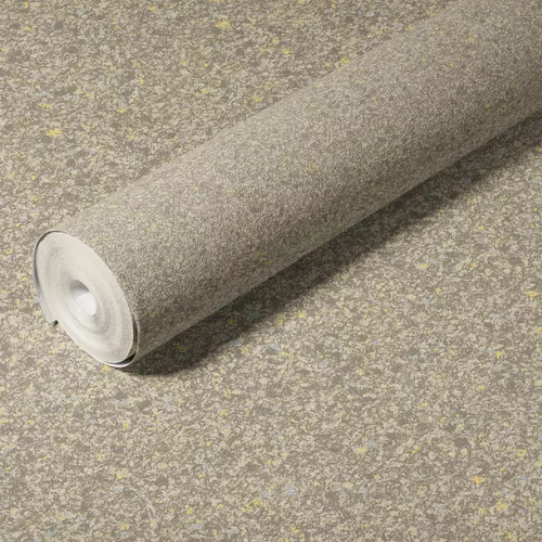 Papel de Parede Importado Premium Texturizado Efeito Micca Marrom Claro com Dourado Vinílico VT43 - Rolo de 10 metros