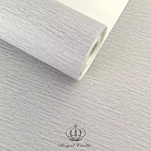 Papel de Parede Importado Texturizado Linho Cinza com Nuances Arroxeadas Rolo de 10 metros FN57