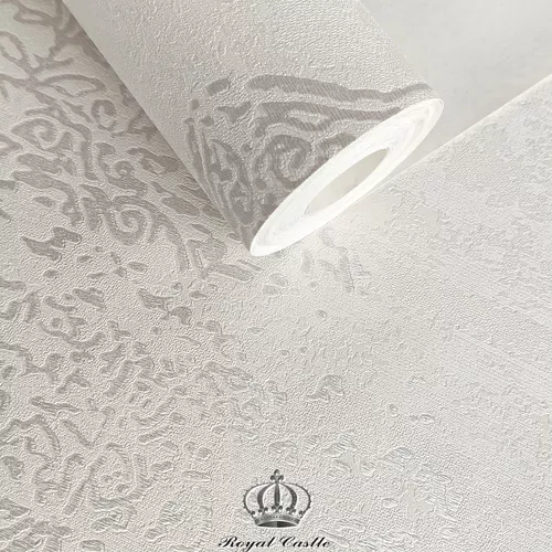 Papel de Parede Vinílico Importado Mandala Prata fundo claro - Rolo de 10 metros MV07