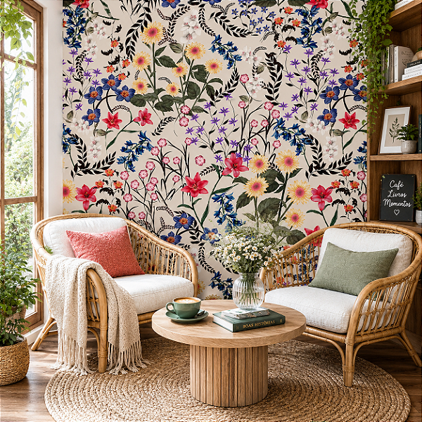 Papel de Parede Personalizado Floral Vivaz