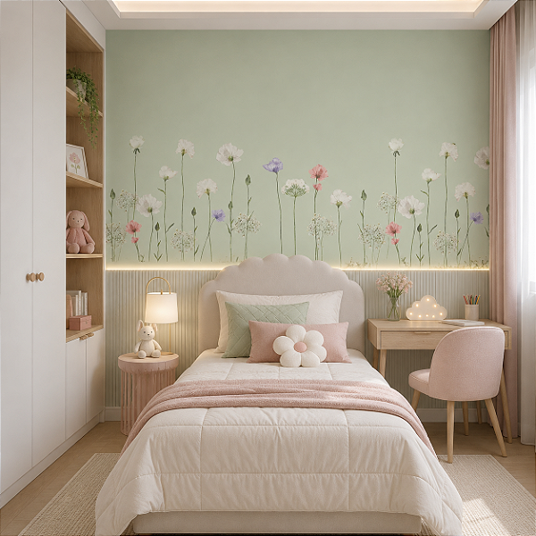 Papel de Parede Personalizado Primavera Clair Verde