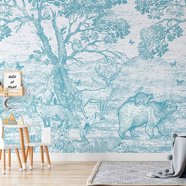Papel de Parede Personalizado  Retrato da Floresta Azul
