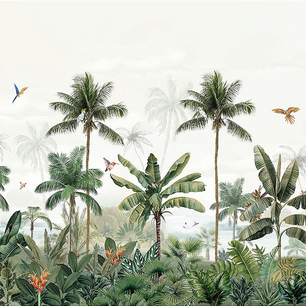 Papel de Parede Personalizado Paisagem Tropical Non Woven