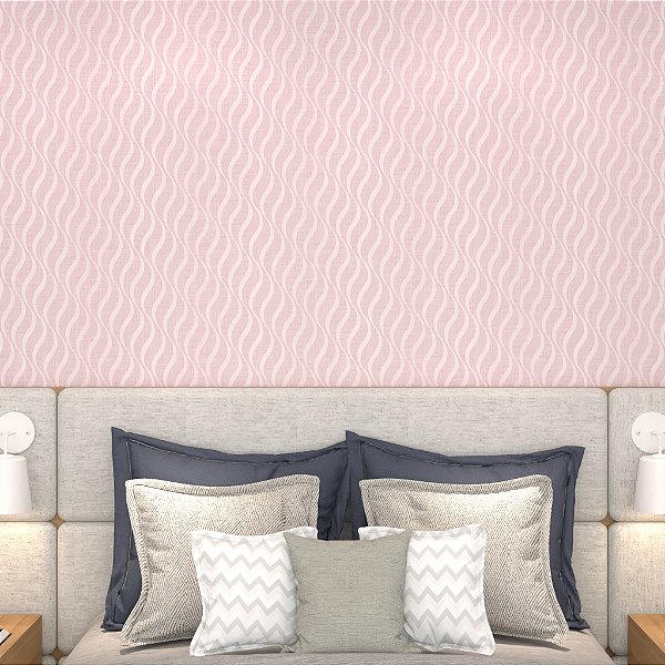 Papel de Parede Personalizado Waves Rosa