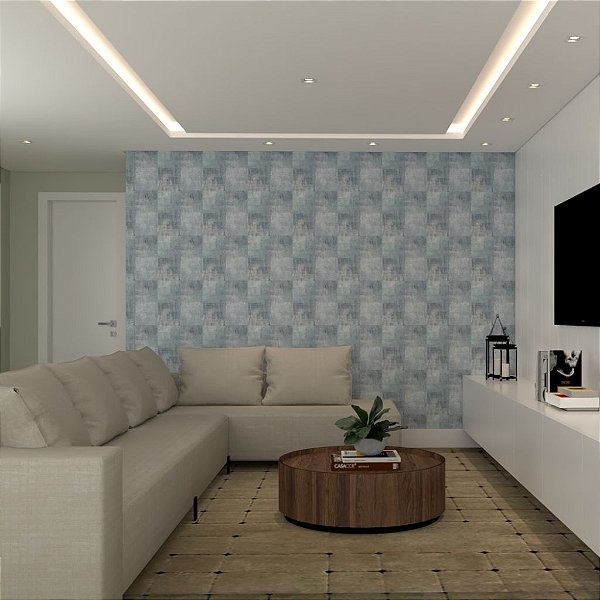 Papel de Parede Geométrico Personalizado Graphic Azul