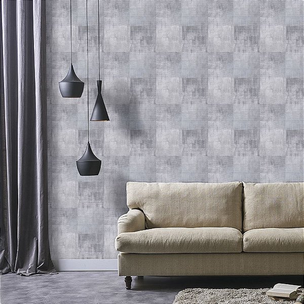 Papel de Parede Geométrico Personalizado Graphic Cinza