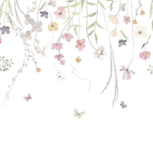 Papel de Parede Infantil Personalizado Flores do Campo