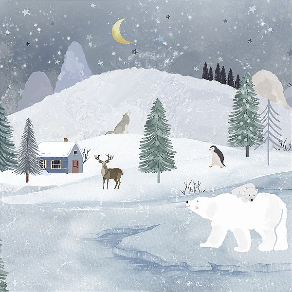 Papel de Parede Personalizado Infantil Aquarela Polo Norte Sob Medida