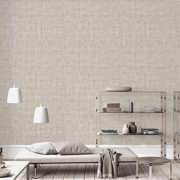 Papel de Parede Importado Linho Linho Bege Brilho - HH970535