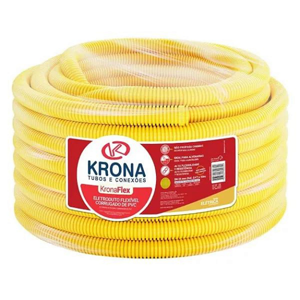 Conduíte Amarelo Corrugado 25Mmx50M - Krona