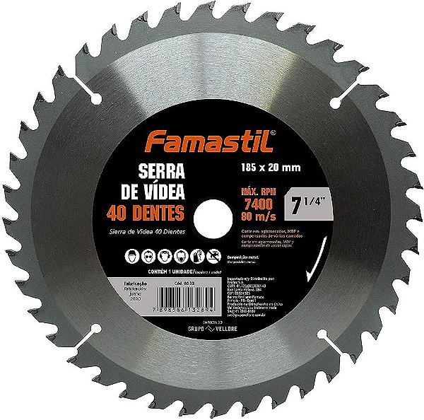 Disco Serra 7.1/4 Com 40 Dentes Famastil