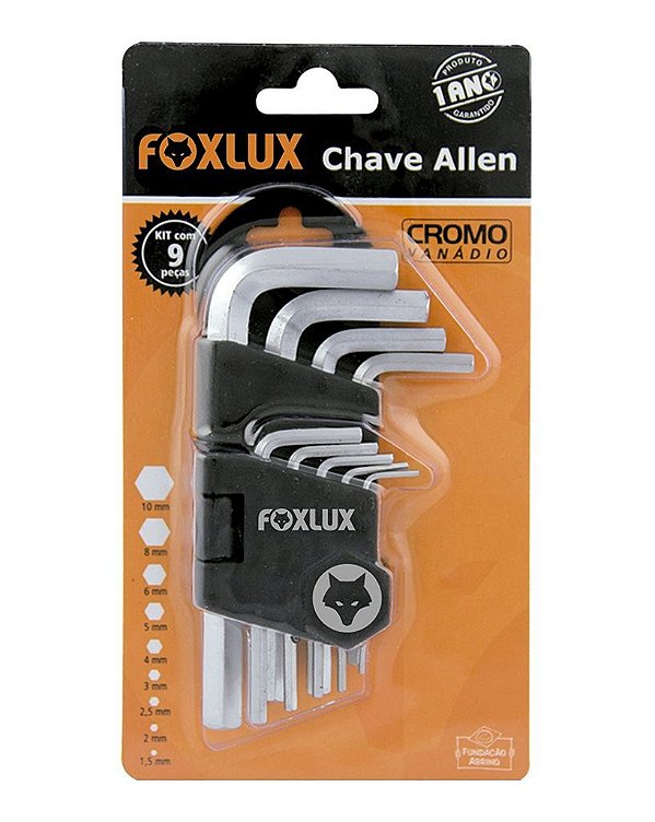 Jogo De Chave Allen 1,5 A 10Mm 9 Peças Foxlux