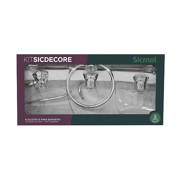 Kit Acessórios De Parede 5 Peças Sicdecore  - Sicmol