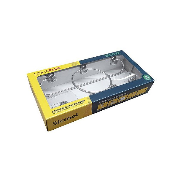 Kit Acessorios Para Banheiro Plus Copa 6 Pecas Em Aluminio Sicmol