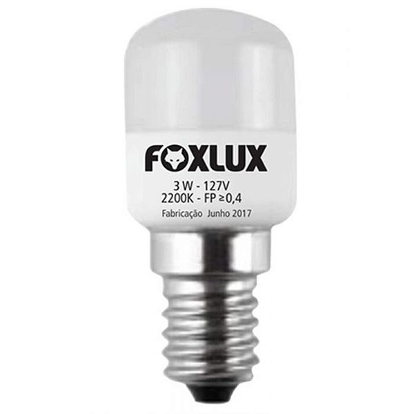 Lâmpada De Led Para Geladeira 3W E14 180 Lúmens Luz Amarela 127V - Foxlux
