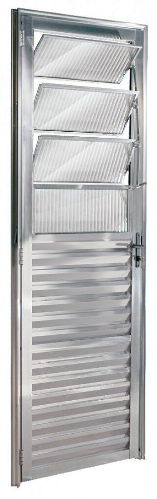 Porta De Aluminio Basculante Direita Ecosul 2,10X0,80Cm Brilhante Esquadrisul