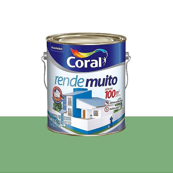 Tinta Acrílica Rende Muito Standard Fosco Verde Angra 3,6L - Coral