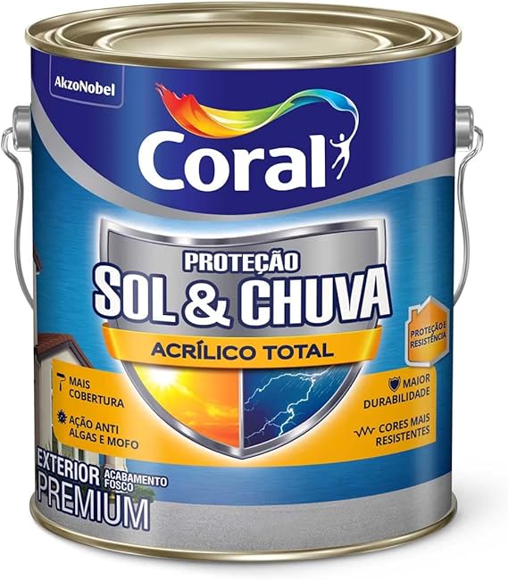 Tinta Sol E Chuva Fosca Acrílico Total Branco 3,6L - Coral
