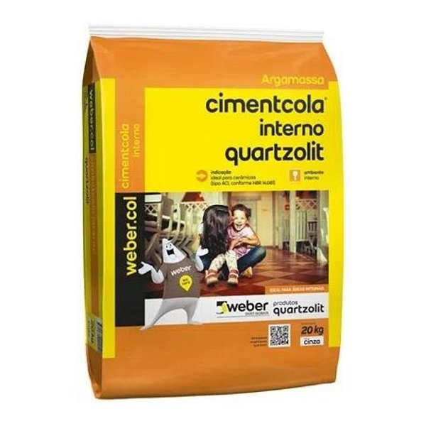 Argamassa Quartzolit De Uso Interno ACI 20Kg Cinza