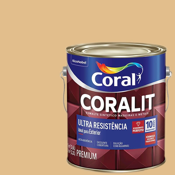 Tinta Esmalte Sintético Creme Brilhante 3,6 Litros Coralit - Coral