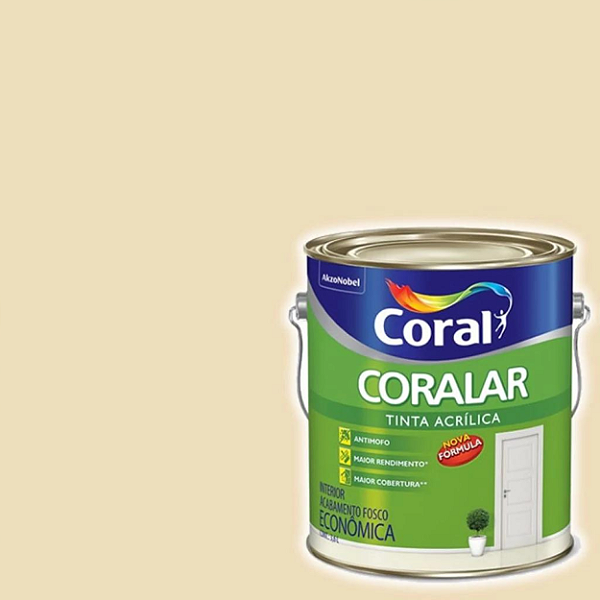 Tinta Latex Coralar Marfim 3,6 Litros - Acrílico Fosco Econômica - Coral