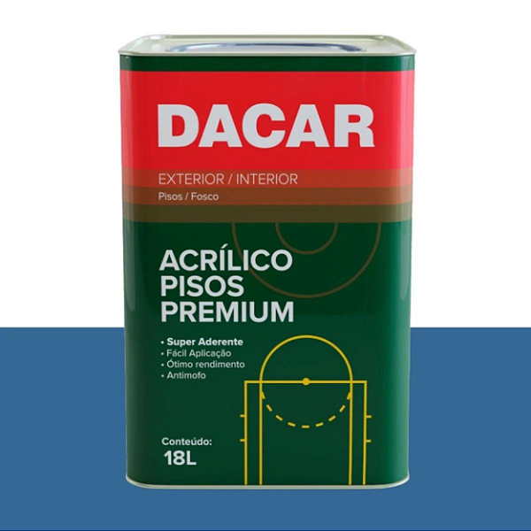 Tinta Acrílico Pisos Premium 550-031 Azul 18L Dacar