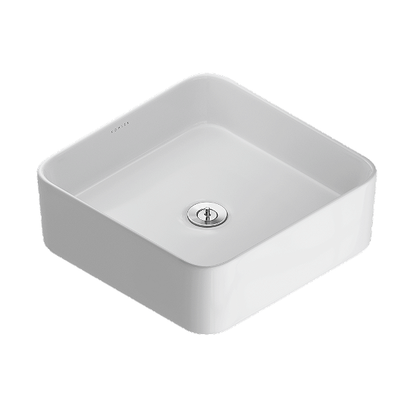 Cuba para Banheiro de Apoio Louça Quadrada Branca 35x35cm Lite Kohler